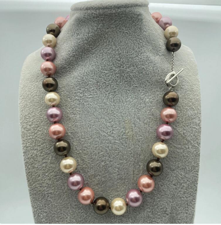 

Модное ожерелье с цветным жемчугом и ракушками диаметром 12 мм