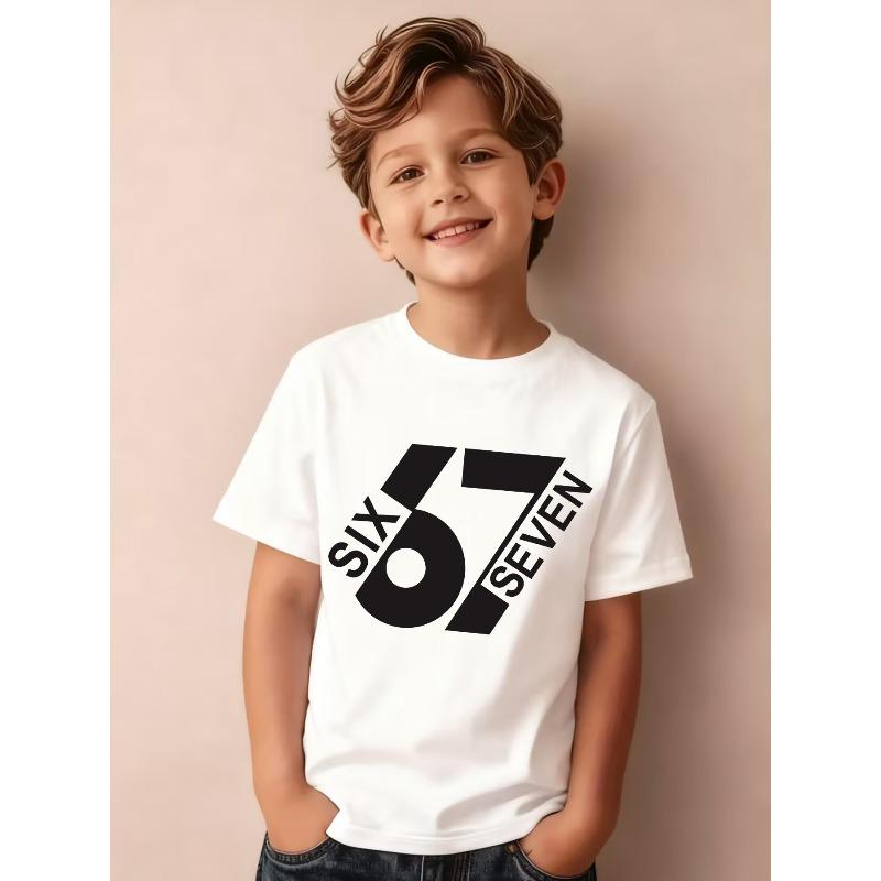 European Sizes Summer Boys' Stylish Short-Sleeve T-Shirt with Cartoon Print for Outdoor Casual Wear
