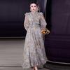 Stand Collar Long Sleeve Ruffle Waist Courtly Light Skirt - Spring 2026 Women's Collection