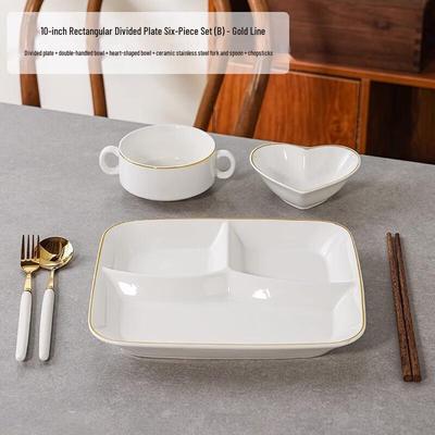 Huihuang Ceramic Divided Diet Meal Plate