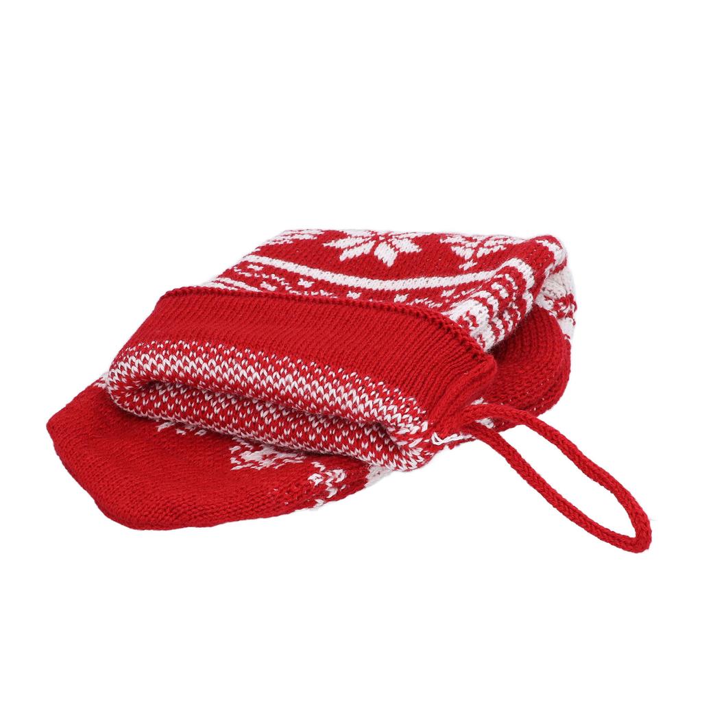 Large Knitted Christmas Stocking with Candy Bag Lovely Christmas Decorations Hanging