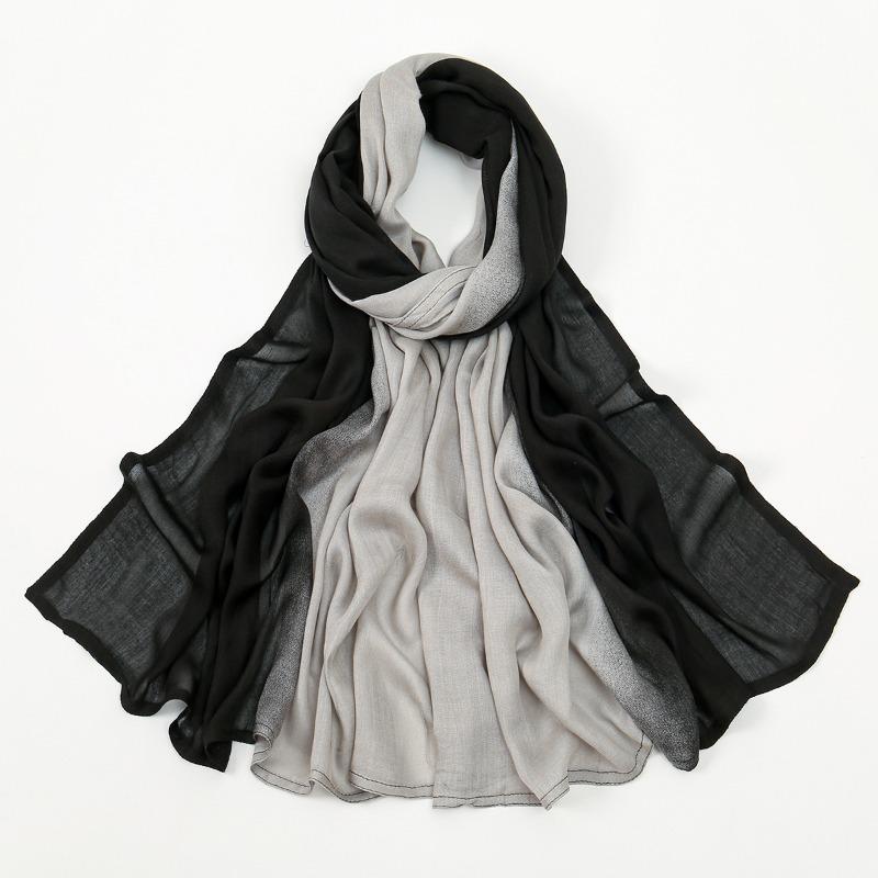

High quality new gradual change cotton versatile long scarf malay fashion comfortable breathable shawl bag head scarf 180*90cm