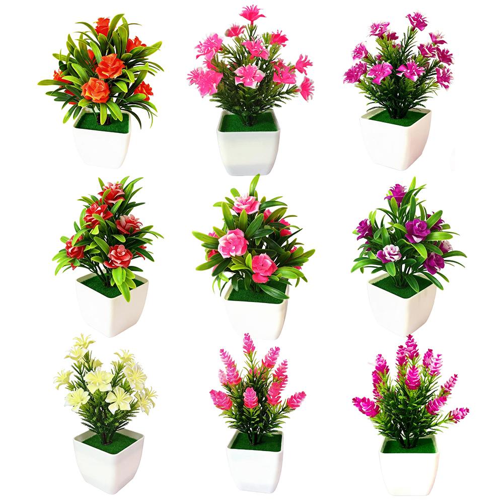 For Miniature Bonsai Flower Potted Artificial Plant for Home and Office Decoration Lifelike Simulation Colorful 12CM 20CM