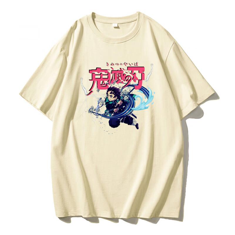 Demon Slayer Anime Printing Oversized Cotton Tshirt Men and Women Comfortable Versatile Street Y2K  Summer Trend Harajuku Tees