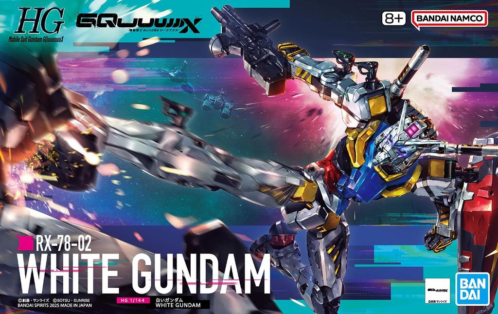 BANDAI SPIRITS HG Mobile Suit Gundam GQuuuuuuX Bílý Gundam Plastikový model v měřítku 1/144 Předbarvený