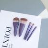5Pcs Portable Makeup Brush Set With Mirror - Foldable Travel Kit ,Mini Makeup Brush Set Travel Makeup Brush Set