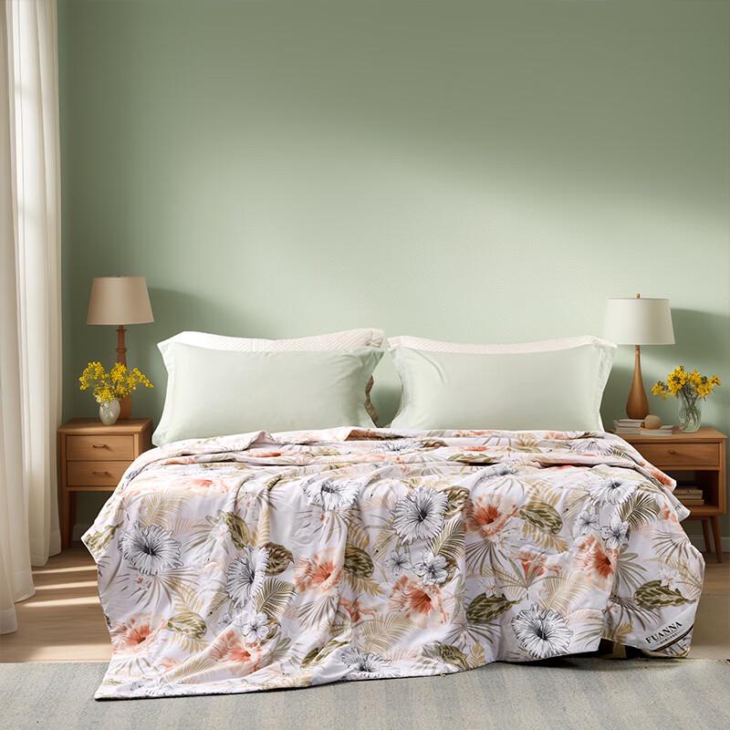 

FUANNA Floral Tussah Silk Summer Quilt