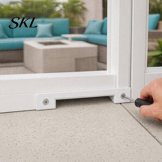 Black White Screen Door Seal 2Pcs Room Drain Kit, Patio for Aluminum Porch Enclosure Bottom, Outdoor Threshold Insect & Dust Proof Water Inserts