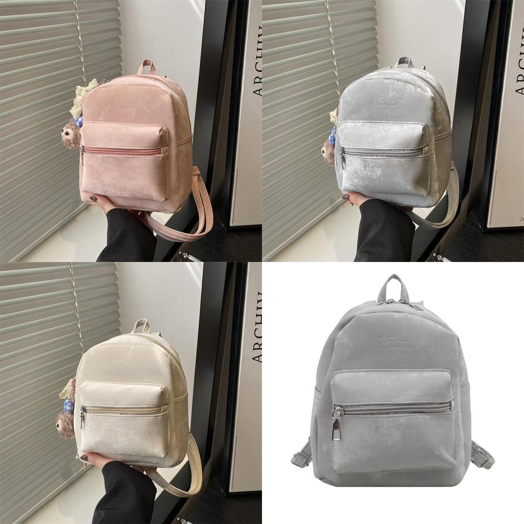 Pu Mini Backpack For College Students With Solid Color Design And Shelliemay Pendant For Daily Use