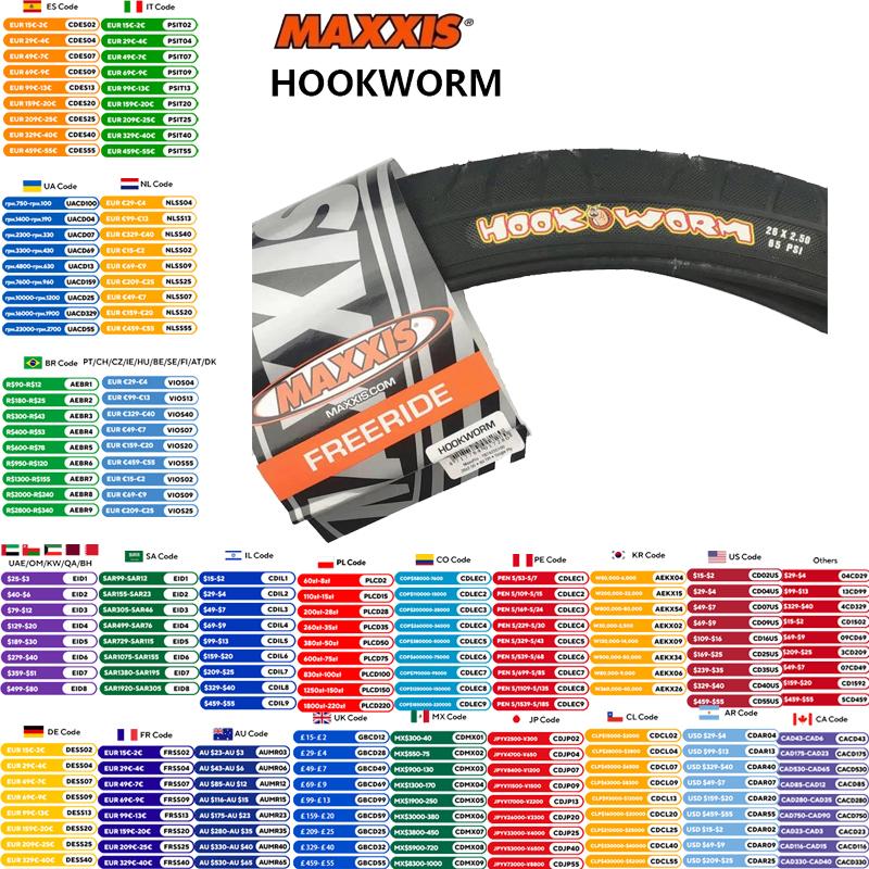 MAXXIS HOOKWORM Steel Wire Tire 20x1.95 110 PSI 24x2.5/26x2.5/29x2.5/27.5x2.5 65 PSI URBAN FREERIDE Original MAXXIS Bicycle Tire