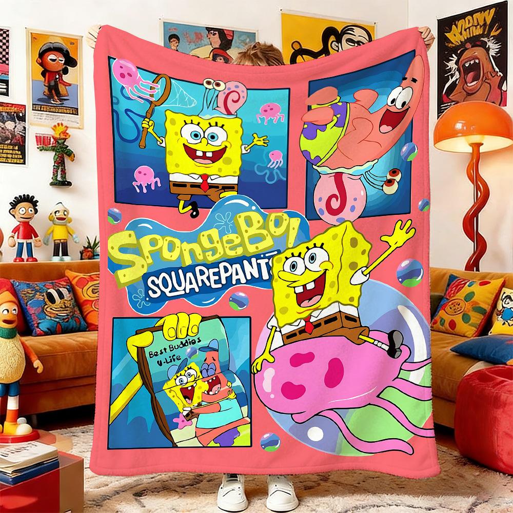 

Spread on the Bed Blanket S-Sponge-Bobs Fluffy Soft Blankets for Baby Home and Decoration Anime Sofa Bedspreads Picnic Throw Nap 75cmx90cm