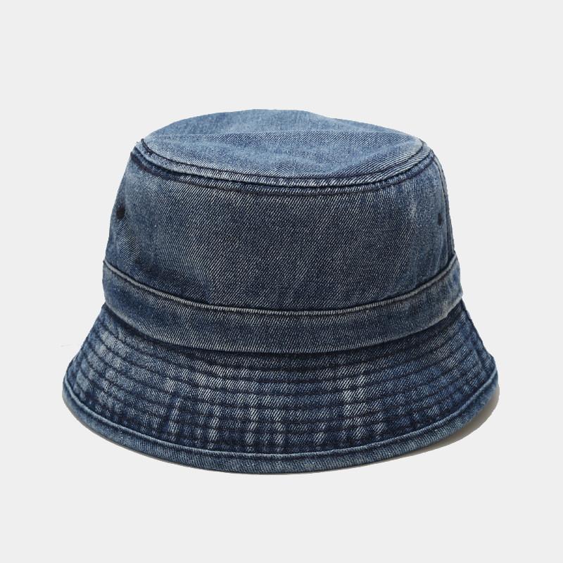 Vintage Denim Bucket Hat Women Sun Protection Foldable Sun Hat For Summer Beach