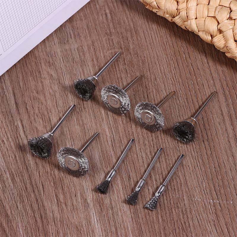 3/9/15Pcs Mini Metal Brush Set Rust Removal Cleaning Brush Polishing Wheel Brush For Grinder Rotary Electric Tool Accessories