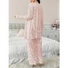 Sweet Floral Maternity Pajamas: European & American Three-Piece Set with Cardigan, Sling Top, and Long Pants for Spring & Autumn
