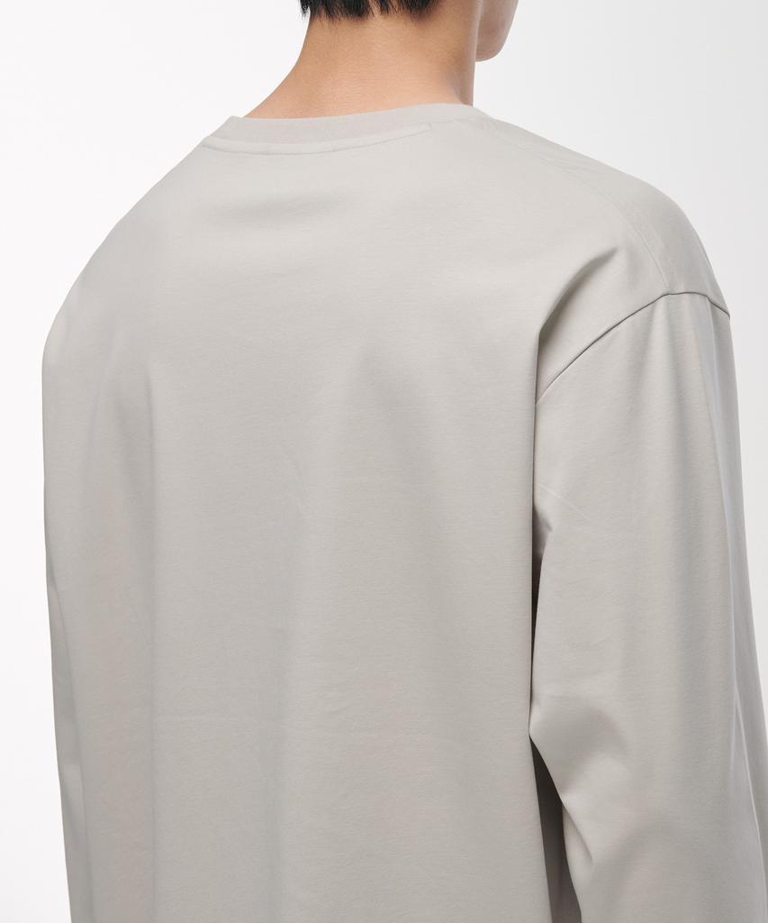 MUSINSA STANDARD Silket Relaxed Crew Neck Long Sleeve T-Shirt [Dusty Cream]