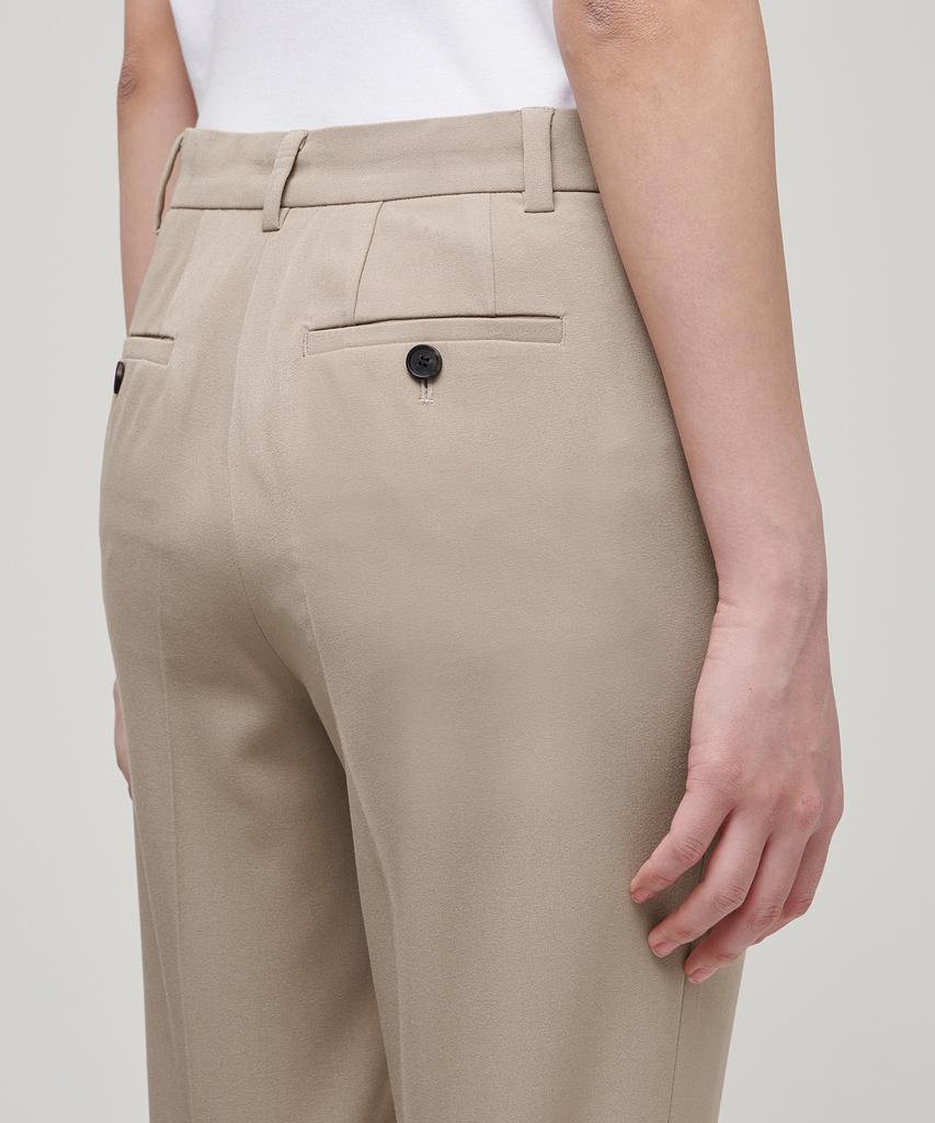 MUSINSA STANDARD WOMAN Women'S Slim Straight Hidden Elastic Waist Slacks [Beige]