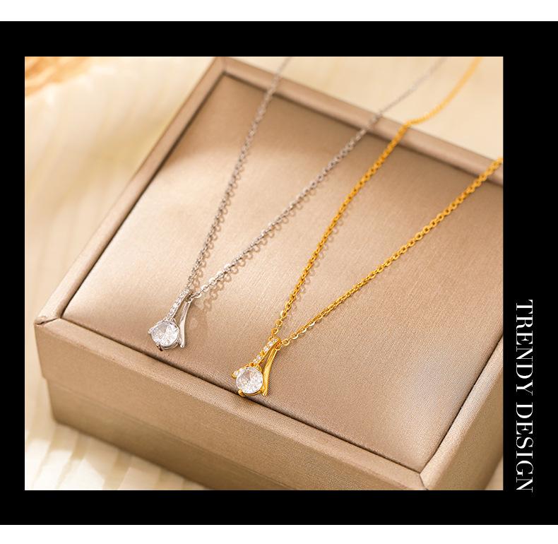 Banyan Tree S925 Silver Elegant Zircon Clavicle Necklace for Women