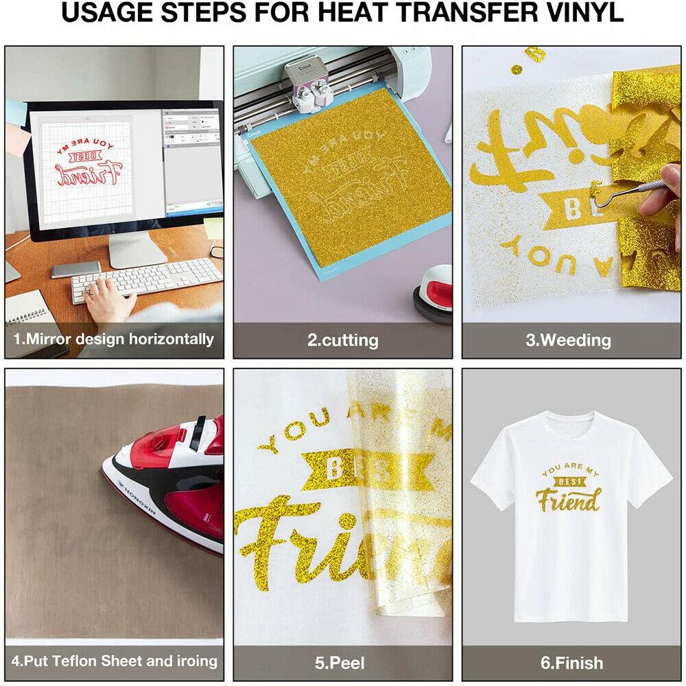 Multi-style 12"X10" Bundle Heat Transfer Vinyl Film Iron On Clothes HTV Printing for Tshirt Fabric Xmas Home Decor DIY by Cut