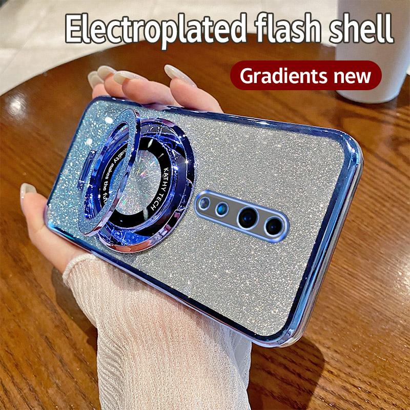 

Гальванизированный блестящий чехол для телефона для OPPO Reno Z 2 2Z 3 4 5 5K 6 6Z 7 для Reno 7 SE Магнитный держатель Мягкая задняя крышка из ТПУ For Reno 7 SE синий