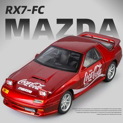 New 1:24 BMW M3 Mazda RX7 Cola Version Street Car Alloy Diecasts Toy Metal Car Model Sound and Light Advanced Car Model Collectible