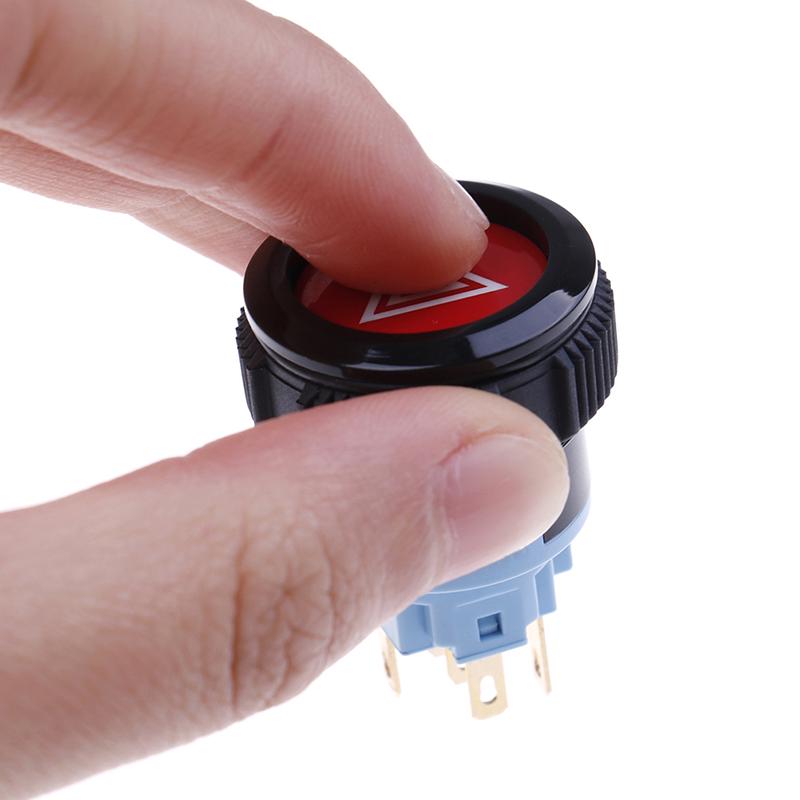 22Mm Red Led Emergency Warning Flash Light Push Button Self-Locking Switch