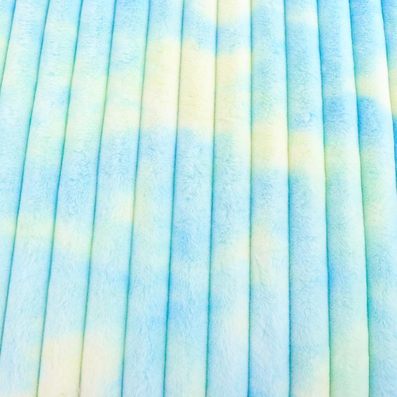 Gefleckter Batik-Kaninchenfellstoff mit siebenfarbigem Farbverlauf für Kleidung, Spielzeug, Heimtextilien, Schuhe und Hüte