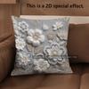 2D Floral Embroidered Pattern Decorative Pillow Covers Pattern Cushion Cover Suitable For Sofa Bedroom Car Pillow Cover