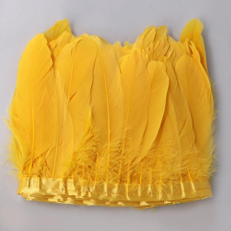 

2-10 ярдов отделка бахромой из куриных перьев 10-15 см карнавальные аксессуары свадебное украшение для декора шитье DIY плюмаж 2 yards золотистый