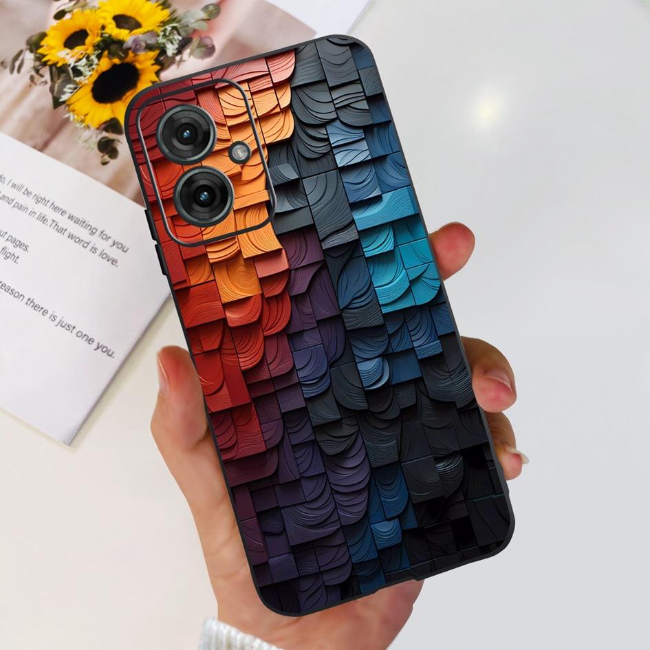 Für Motorola Moto G55 5G Hülle Niedliche Cartoon Katze Tiere Weiches Silikon Stoßfeste TPU Rückseite Handyhülle Für MotoG55 G 55 Funda