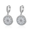 Exquisite 925 Sterling Silver Round Hollow-out Dream Catcher Zircon Earrings for Women Tassel Wedding Jewelry Gift Brincos