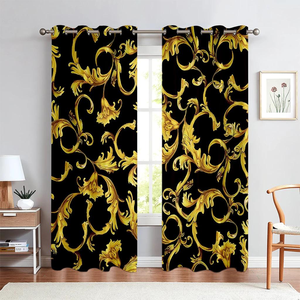 Tanie nowoczesne luksusowe czarne złoto czerwone poliestrowe abstrakcyjne geometryczne zasłony okienne do salonu sypialnia kuchnia drzwi wystrój domu