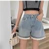 Hot Girl Denim Shorts Summer Sexy Lace Rhinestone High Waist Short Pants