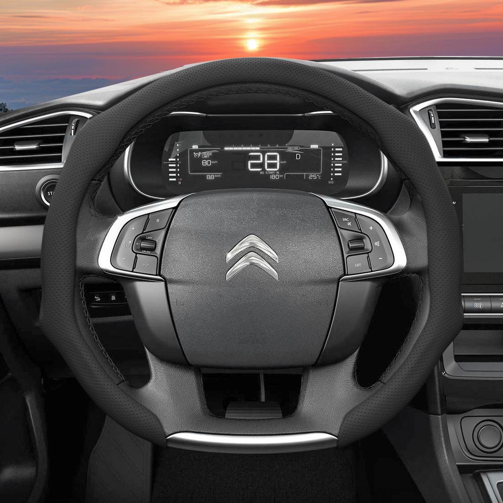 Suitable for Citroen Perforated Leather Steering Wheel Cover C3 C4 X Berlingo C5 Aircross Jumper SpaceTourer Ami X Red Black