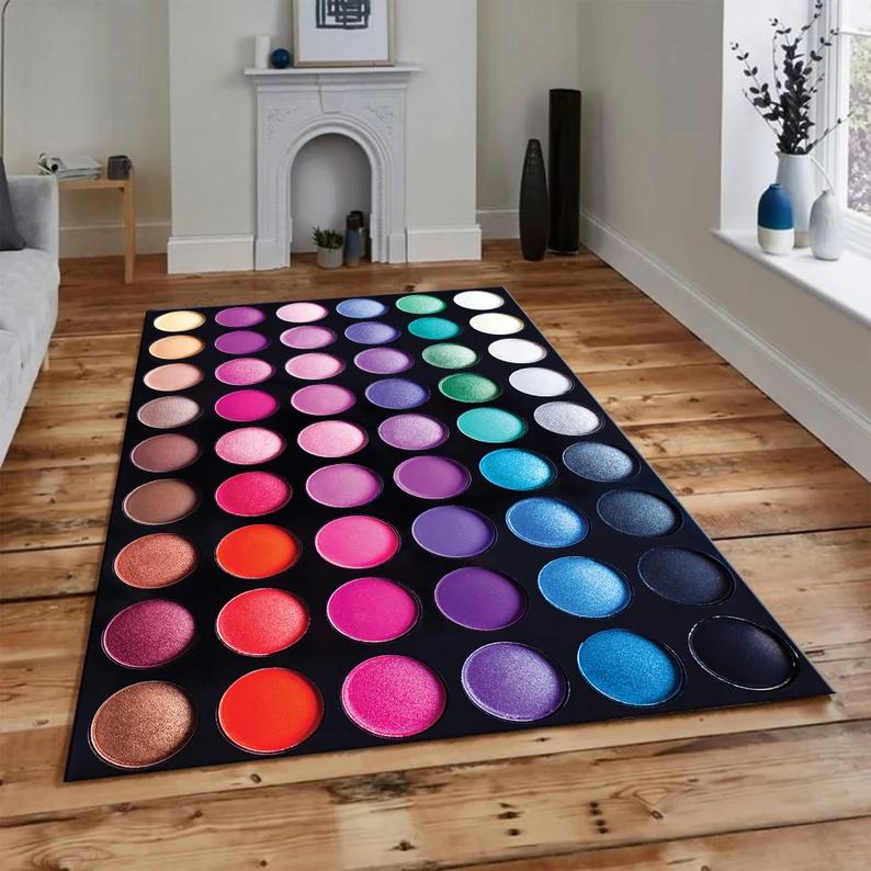 Cosmetics Printed Carpet Women's Room Cloak Room Makeup Desk Non Slip Floor Mat Makeup Studio Decorative Rug