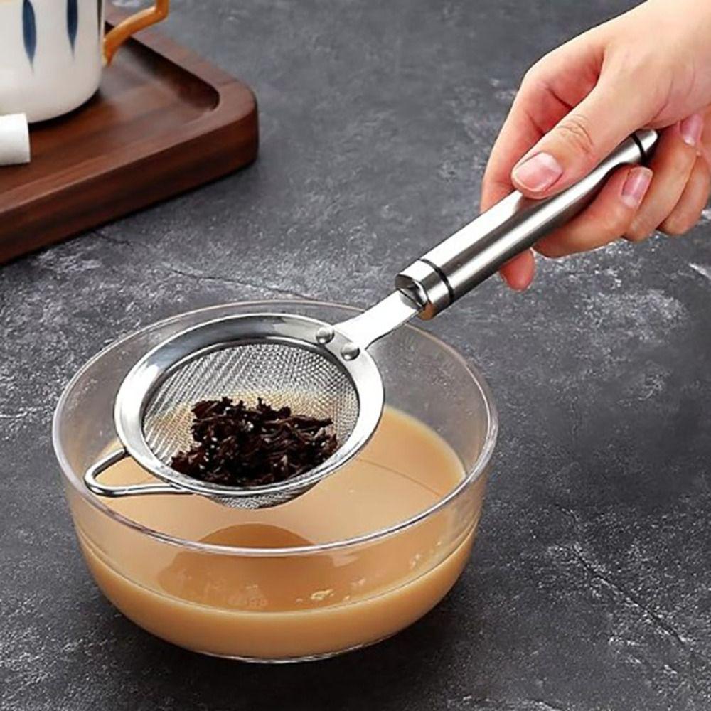 Ergonomic Handle Frosting Filter Stainless Steel Food Strainer Kitchen Gadgets Flour Sieve  Baking
