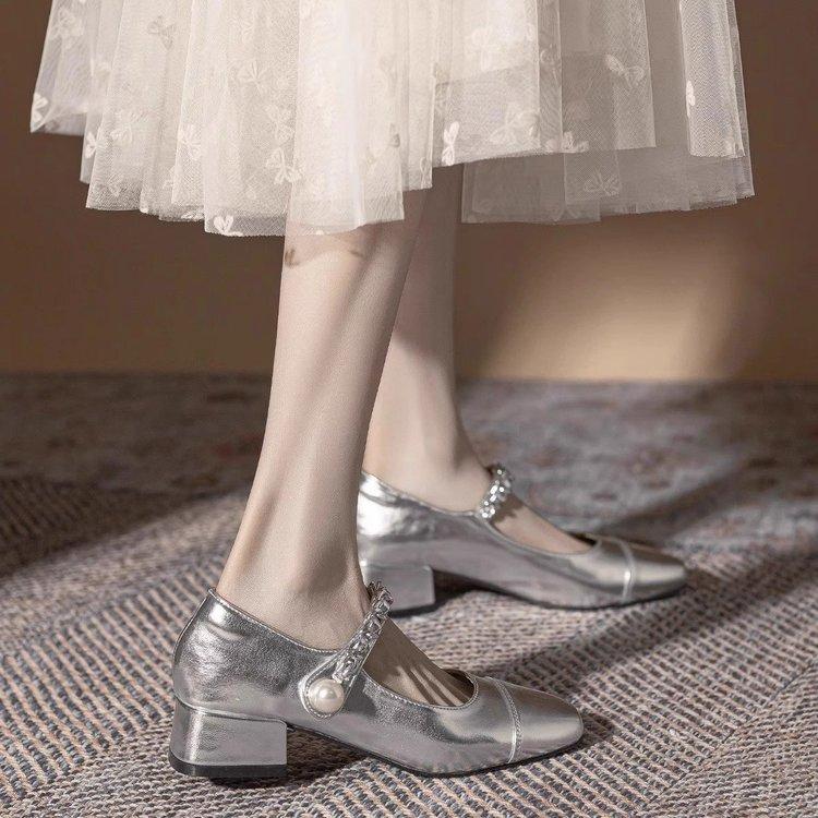 French light mouth small fragrant ballet shoes women's silver egg roll shoes women's flat beanie shoes light mouth single shoes princess shoes