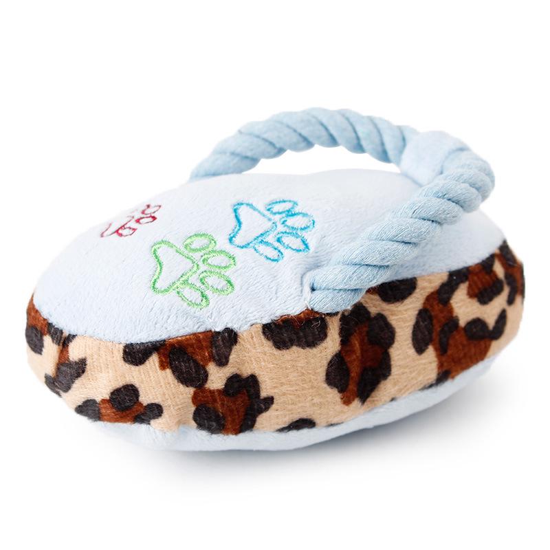 Cute Squeaky Eco-Friendly Dog Plush Chew Toy Durable Cotton Rope with Squeak Feature for Pets (Blue,15*8*6cm) синий
