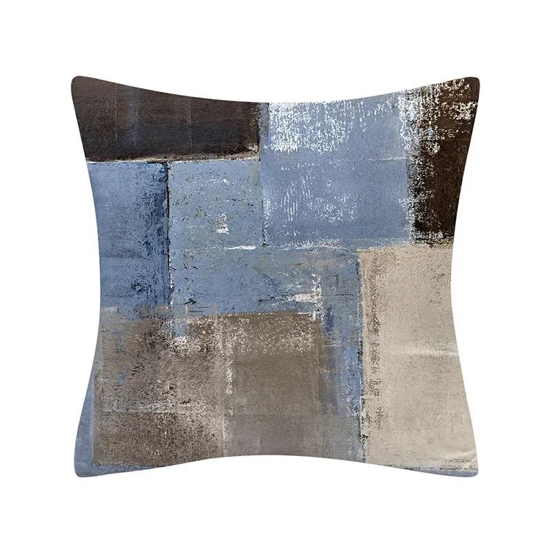 30X50/40X40/45X45CM Abstract Oil Painting Geometry Cushion Cases Yellow Blue Green Modern Abstract Art Pillows Case Sofa Pillows