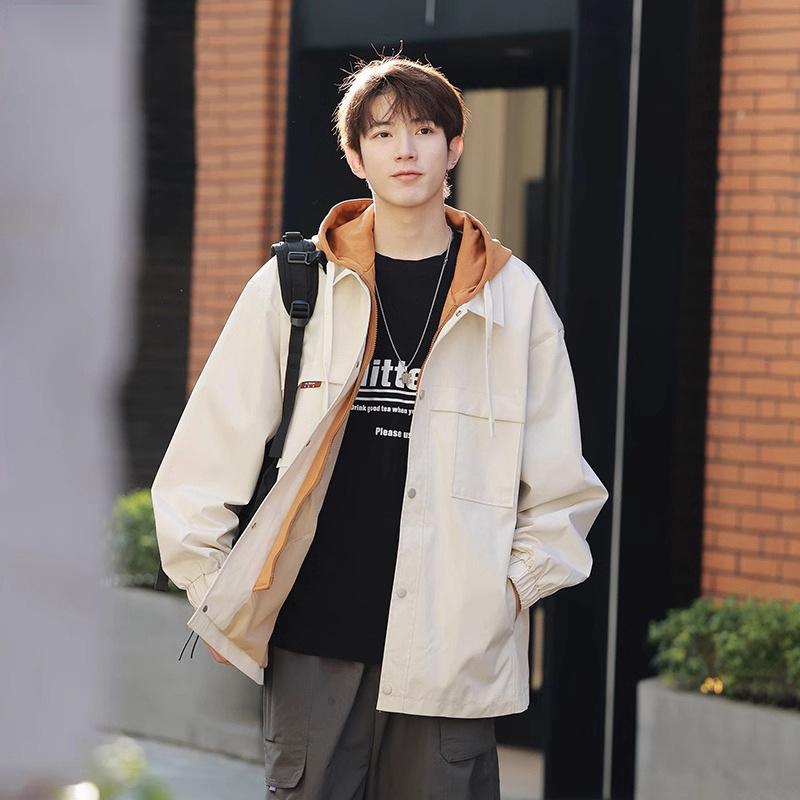 JSEN 2025 Unisex Hooded Mountaineering Jacket - Autumn Wear-Resistant Fake Two-Piece Outdoor Outerwear