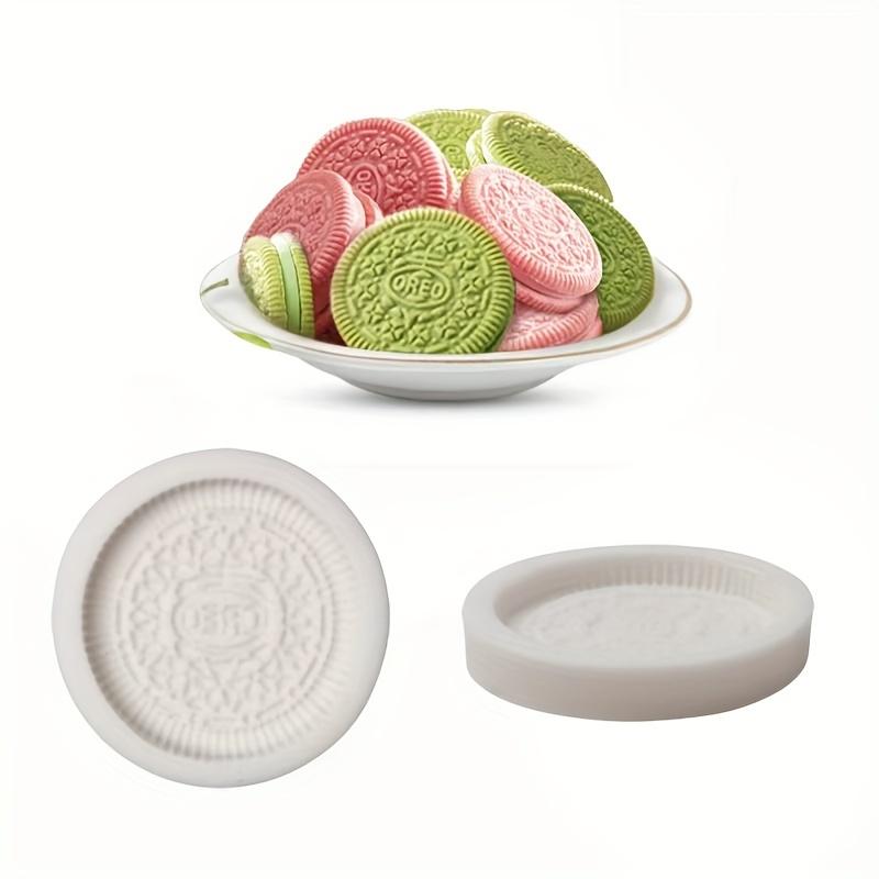 Cookie Shaped Chocolate Mold 3D Silicone Mold Oreo Candy Mold Biscuit Shaped Cake Mold Fondant Mold Baking Tools