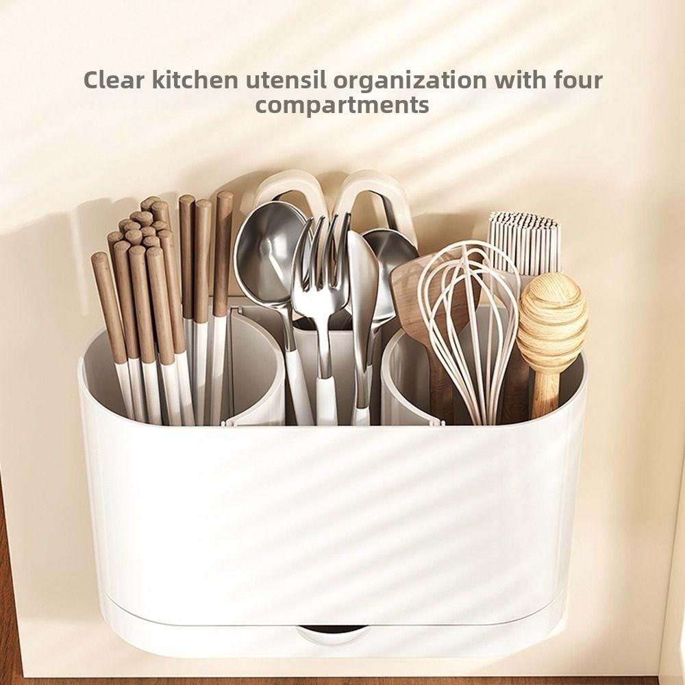 Drainage Hanging Chopsticks Cage with Water Tray Kitchen Utensil Holder Chopstick Drain Box