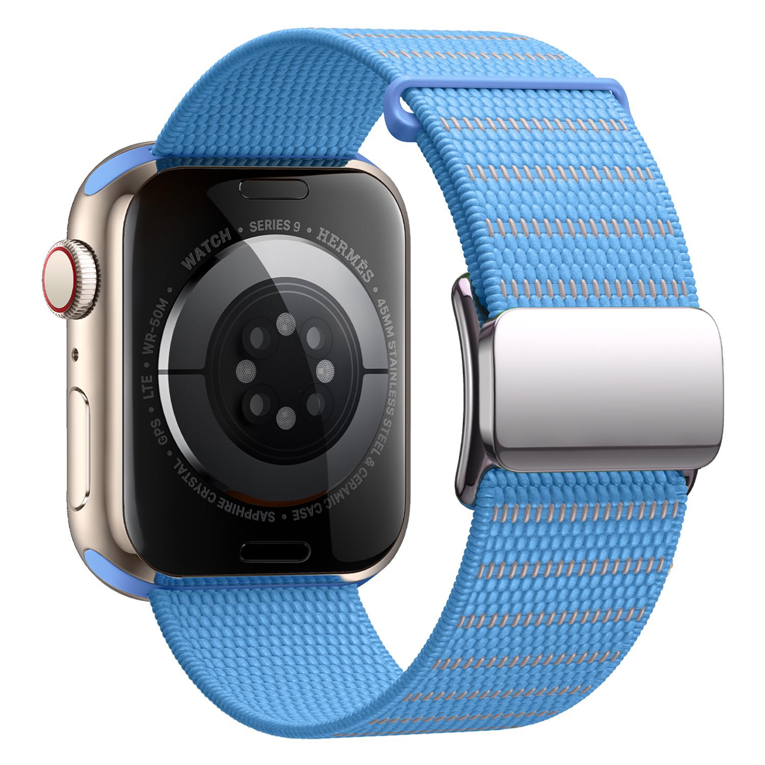 

Wrist Strap for Apple Watch Series 11 10 42mm/9 8 7 41mm/SE3 SE2 SE 6 5 4 40mm/3 2 1 38mm Reflective Nylon Magnetic Buckle Watch Band F