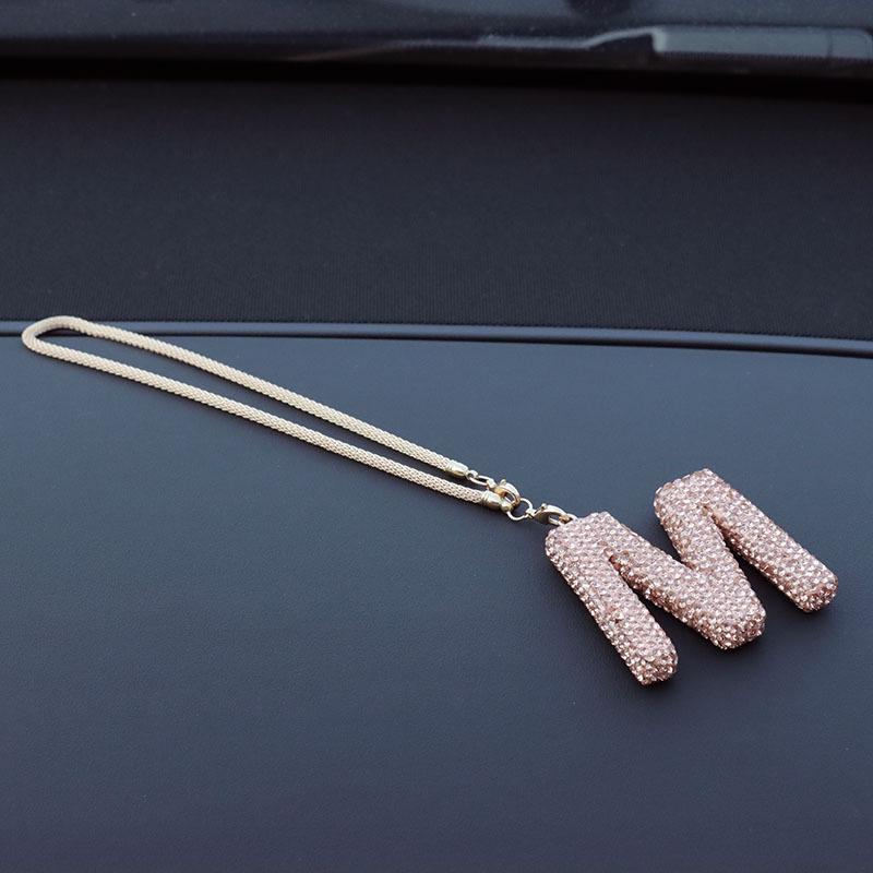 Rhinestone Ceramic Cross Pendant for Car Mirror Decor