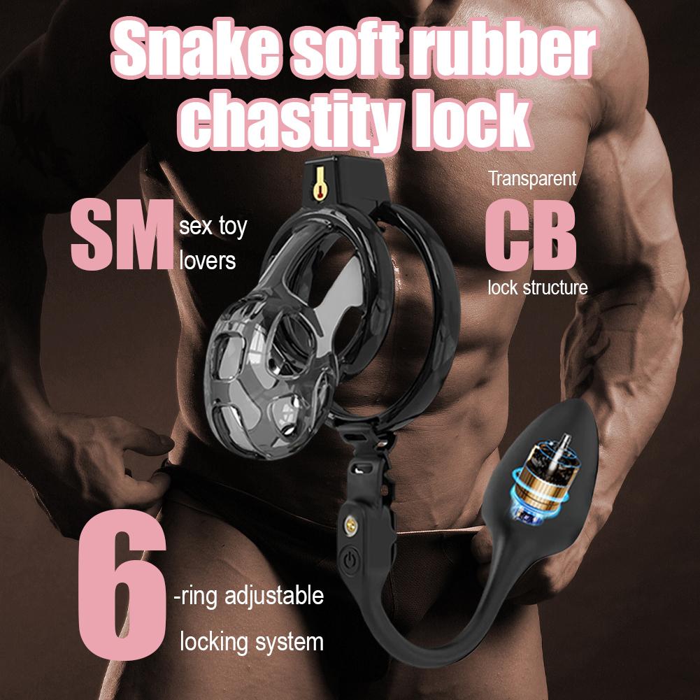 Měkká klec cudnosti s análním vibrátorem, dálkové ovládání, anální kolík, sexuální hračka pro pár, muže, Cobra uretrální zámek s katétrovou zátkou