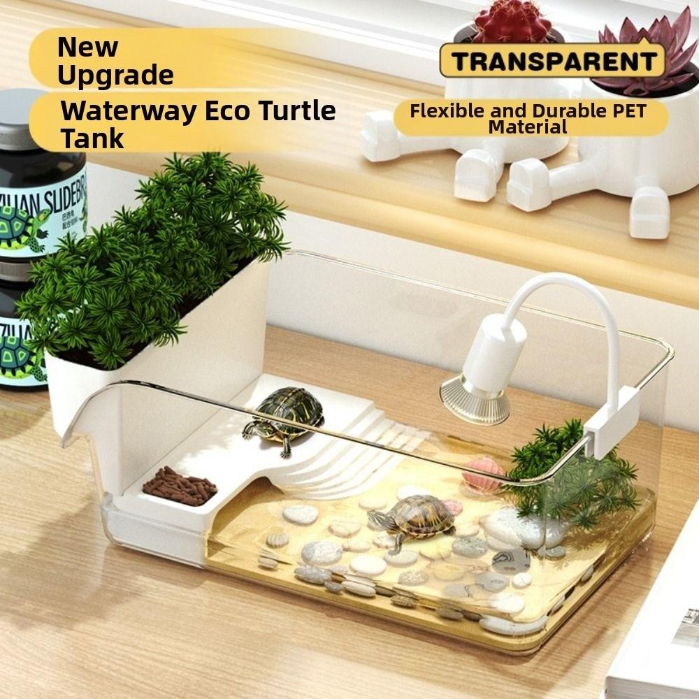 Transparent Turtle Tank Reptile Terrarium Habitat  for Pet Turtles Hermit Crabs Tortoise Adoption