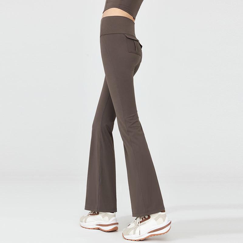 Women's 2024 High-End Yoga & Sports Set: Long Sleeve Top with Flare Pants for Running, Dance, Pilates, and Fitness