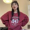Spring/Autumn Women's Hoodie, Korean Style Loose Long Sleeve Fleece Crew Neck Sweatshirt for Women