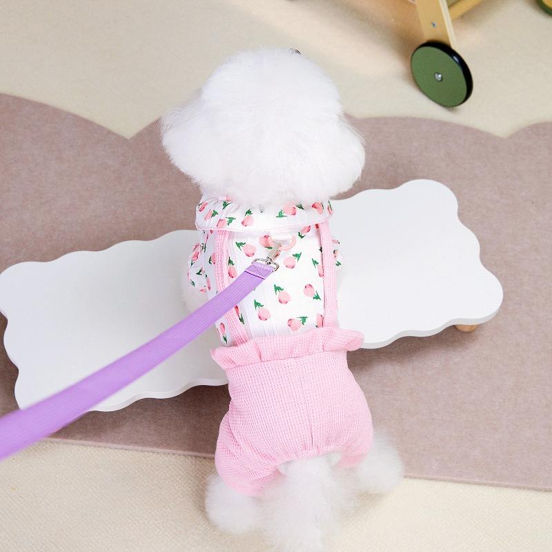 Pet Dog Four-legged Pants Pet Dog Home Clothes Pet Dog Clothes Spring and Summer New 24 Floral Four-legged Pants