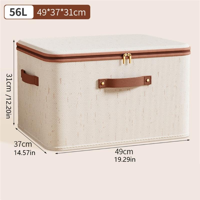 Space Saving Linen Storage Container Featuring Dustproof Zippers Design Clothing Organizers Bins for Home
