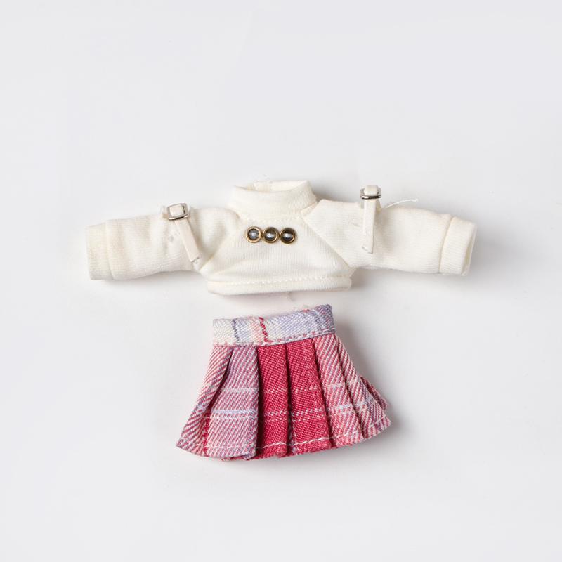 OB11 Kleidung Blau Bauchnabelfreies Sweatshirt und Rock Anzug für Ob11 1/12 Puppe Outfit Tägliche Lässige Accessoires für Kinder DIY